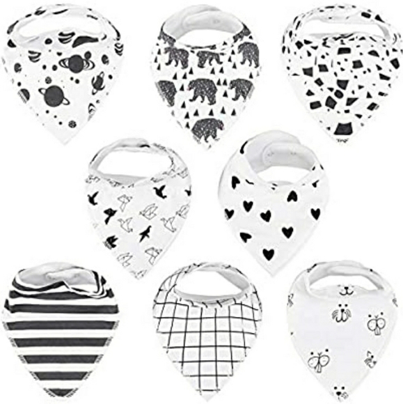 Tasera 100% ORGANIC bandana baby bibs NEW 8pk - Picture 1 of 8